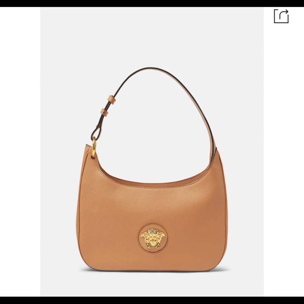 Versace Womens La Medusa Medium Leather Hobo Bag